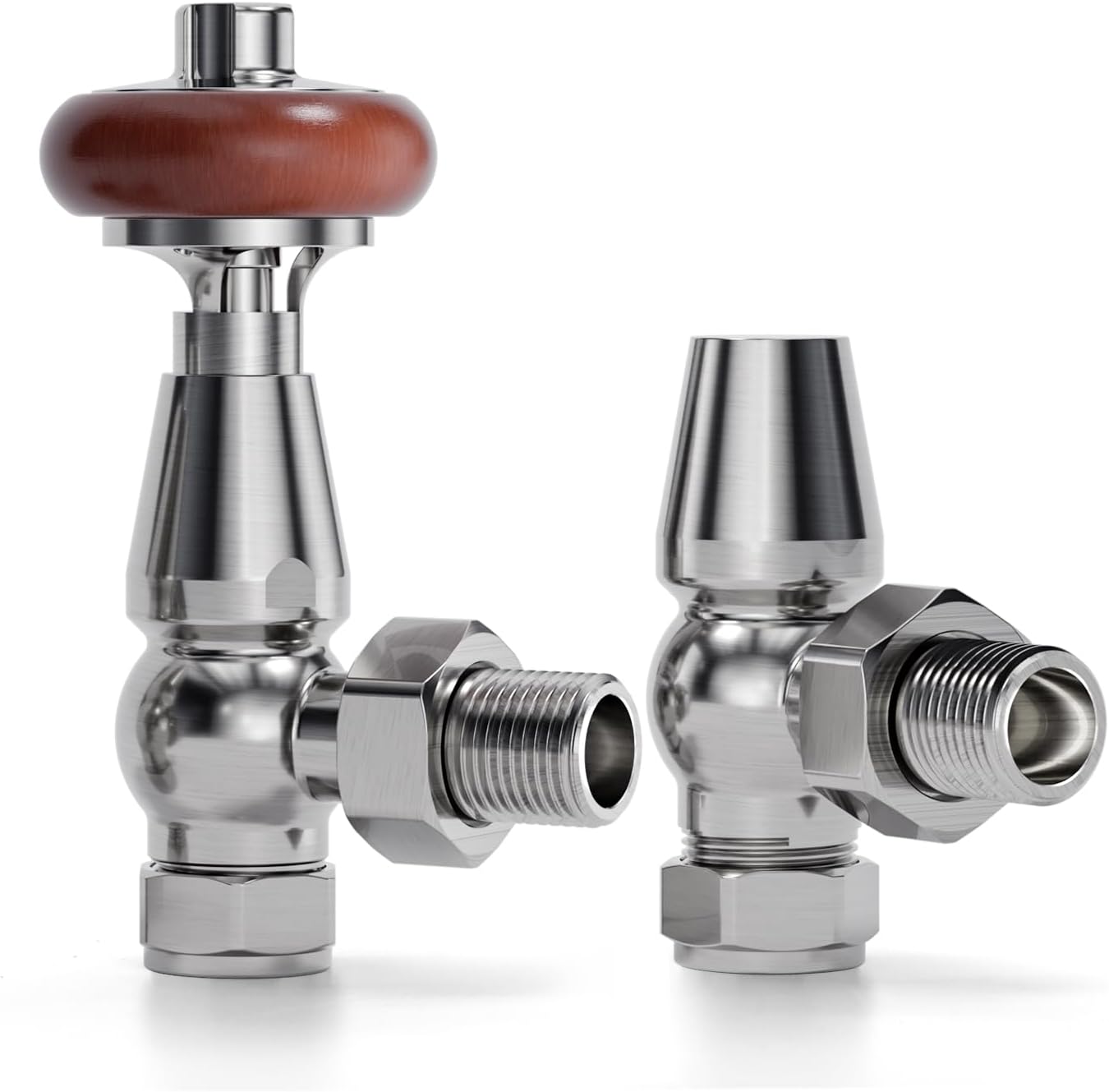 Traditional Thermostatic Angled TRV Radiator valves 1/2'' x 15mm Pack - VCC Home
