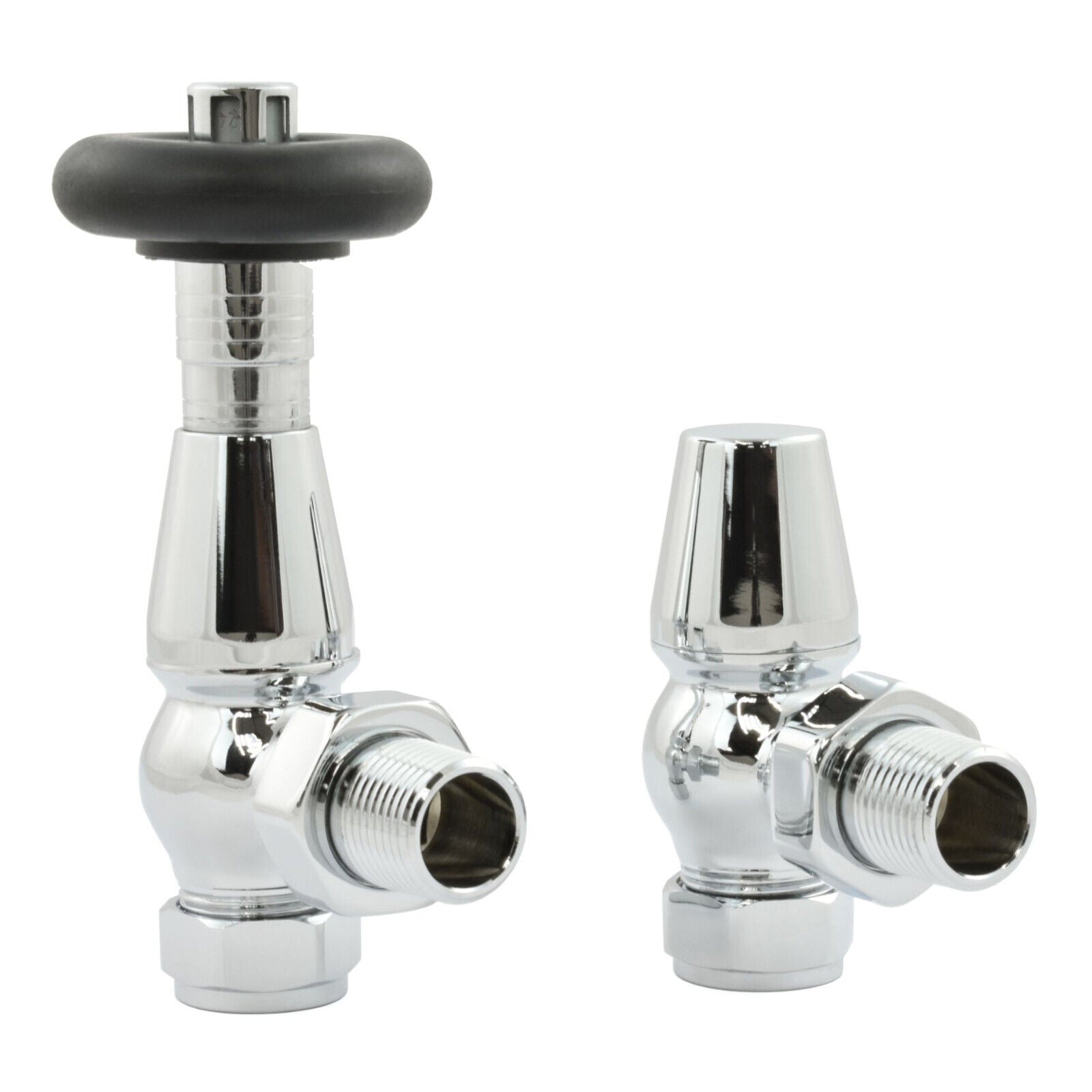 Traditional Thermostatic Angled TRV Radiator valves 1/2'' x 15mm Pack - VCC Home